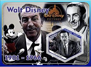Souvenir Sheet, Animation, Cartoons Walt Disney, Cinderellas,  