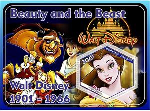 Souvenir Sheet, Animation, Cartoons Walt Disney, Cinderellas,  