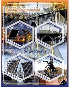 Mini Sheet, Architecture Bridge of the world, Cinderellas,  