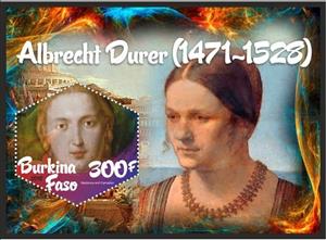 Souvenir Sheet, Art Albrecht Durer, Cinderellas,  , Art, Paintings