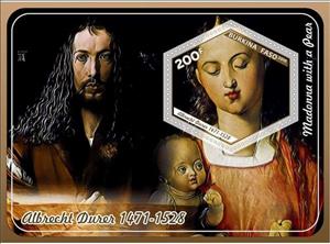 Souvenir Sheet, Art Albrecht Durer, Cinderellas,  