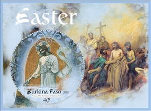 Souvenir Sheet, Art Easter, Cinderellas,  , Easter, Paintings