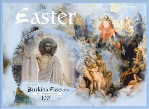 Souvenir Sheet, Art Easter, Cinderellas,  , Easter, Paintings