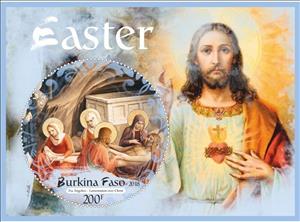 Souvenir Sheet, Art Easter, Cinderellas,  , Easter, Paintings