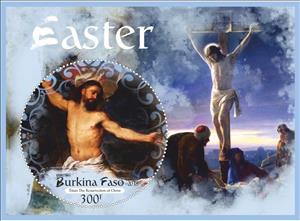 Souvenir Sheet, Art Easter, Cinderellas,  , Easter, Paintings