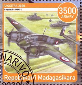 Stamp, Breguet Br.693AB.2, Cinderellas,  , Air Forces, Aircraft, Aviation
