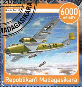 Stamp, Domier Do 217, Cinderellas,  , Air Forces, Aircraft, Aviation
