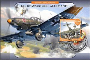 Souvenir Sheet, German bombers, Cinderellas,  , Air Forces, Aircraft, Aviation