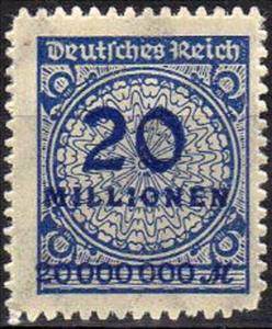 Stamp, Value in "Millionen", German Realm,  