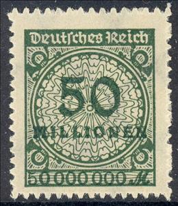 Stamp, Value in "Millionen", German Realm,  