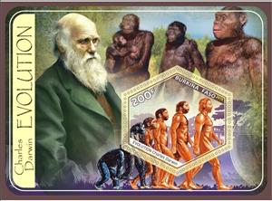 Souvenir Sheet, Great People Charles Darwin Evolution, Cinderellas,  , Famous People, Prehistorical Animals, Scientists