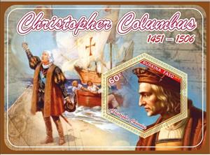 Souvenir Sheet, Great People Christopher Columbus, Cinderellas,  , Discoverers, Famous People