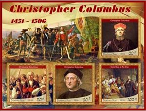 Mini Sheet, Great People Christopher Columbus, Cinderellas,  , Famous People, Navigators