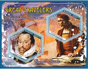 Mini Sheet, Great People Great travelers, Cinderellas,  , Discoverers, Famous People