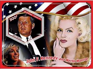 Souvenir Sheet, Great People John Kennedy and Marilyn Monroe, Cinderellas,  