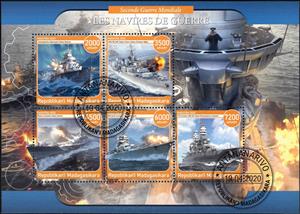 Mini Sheet, Les Navires de Guerre, Cinderellas,  