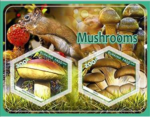 Mini Sheet, Mushrooms, Cinderellas,  , Mushrooms, Plants (Flora)