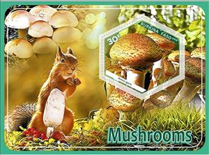 Souvenir Sheet, Mushrooms, Cinderellas,  , Mushrooms, Plants (Flora)