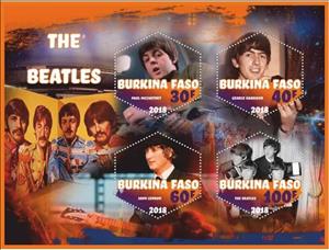 Mini Sheet, Music The Beatles, Cinderellas,  , Famous People, Musicians
