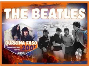 Souvenir Sheet, Music The Beatles, Cinderellas,  , Famous People, Musicians