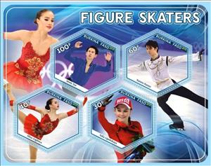 Mini Sheet, Sport Figure skaters, Cinderellas,  