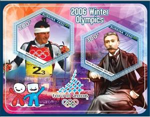 Mini Sheet, Sport Winter Olympic Games in Turin 2006, Cinderellas,  