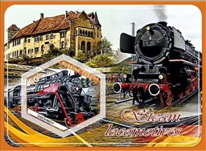 Souvenir Sheet, Transport Steam locomotives, Cinderellas,  , Locomotives