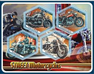 Mini Sheet, Transport Street motorcycles, Cinderellas,  , Motorcycles