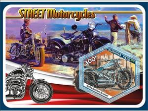 Souvenir Sheet, Transport Street motorcycles, Cinderellas,  , Motorcycles