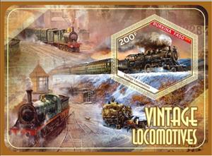 Souvenir Sheet, Transport Vintage locomotives, Cinderellas,  , Locomotives