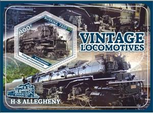 Souvenir Sheet, Transport Vintage locomotives, Cinderellas,  