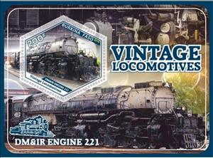 Souvenir Sheet, Transport Vintage locomotives, Cinderellas,  