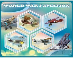 Mini Sheet, Transport World War I Aviation, Cinderellas,  