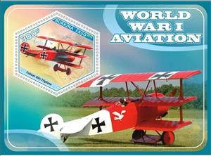 Souvenir Sheet, Transport World War I Aviation, Cinderellas,  
