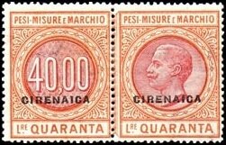 Numeral and Vittorio Emanuele III facing left