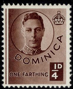 Stamp, King George VI, Dominica,  , Crowns and Coronets, Famous People, Heads of State, Kings, Men, Royalty