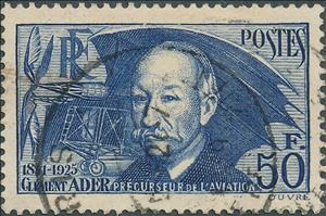 Stamp, Clément Ader, France,  , Aircraft, Aviation, Famous People