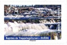 Stamp, Trappstegsforsen Rapids, Sweden, France,  , Landscapes, Rivers