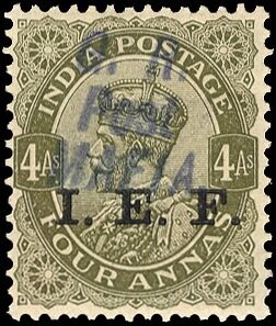 King George V overprinted "I.E.F." and "G. R. POST MAFIA"