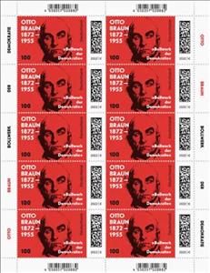 Mini Sheet, Otto Braun, Politician, Germany, Federal Republic,  , Famous People, Politicians