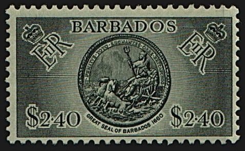 Stamp, Great Seal 1660, EIIR, Barbados,  