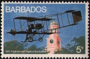 Stamp, Wright Box Kite 1911, Barbados,  , Aviation, Aircrafts
