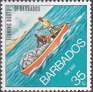 Stamp, Rowboat, Barbados,  , Fishing-boats