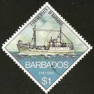 Stamp, Trawler, Calamar, Barbados,  , Fishing-boats