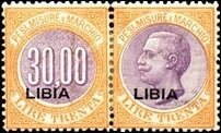 Numeral and Vittorio Emanuele III facing left