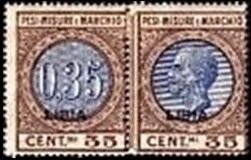 Numeral and Vittorio Emanuele III facing left