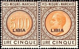 Numeral and Vittorio Emanuele III facing left