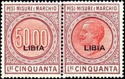 Numeral and Vittorio Emanuele III facing left