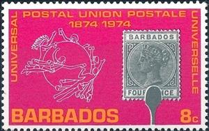 Stamp, Cent. of the UPU, Barbados,  , Stamps