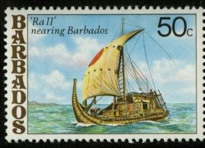 Stamp, Ra II Raft, Barbados,  , Ships